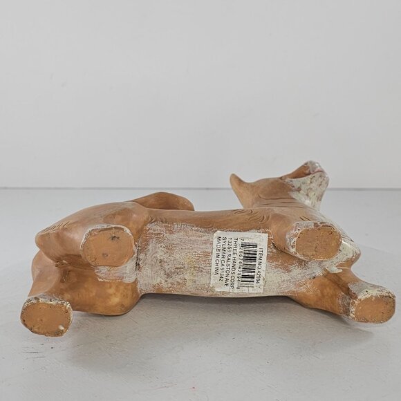 Vintage Three Hands Corp Faux Wood Resin Corgi Dog Figurine *FLAW* - Picture 7 of 9